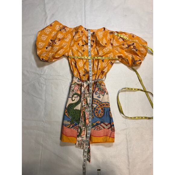 A loves A Yellow Floral Puff-Sleeve Midi Dress with Printed Skirt - Picture 2 of 10